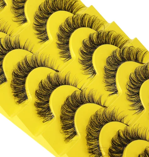 Miniatura 6 de Pestañas Postizas Rusas de Tira Pestañas Curvatura D Aspecto Natural Finas Pestañas de Visón Sintético Como Extensión de Pestañas Esponjosas
