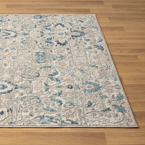 Miniatura 8 de LUXE WEAVERS Alfombra de área azul floral vintage 4x5