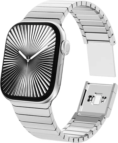 Miniatura 10 de KADES Correa de acero inoxidable compatible con Apple Watch Band Ultra 3/2/1 de 1.73 pulgadas Series 11/10 de 1.81 pulgadas/1.65 pulgadas, Series