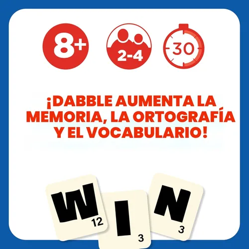 Miniatura 5 de Dabble® Juego de palabras Juego de mesa familiar de ritmo rápido Mejora la ortografía y el vocabulario para todas las edades Deletrea