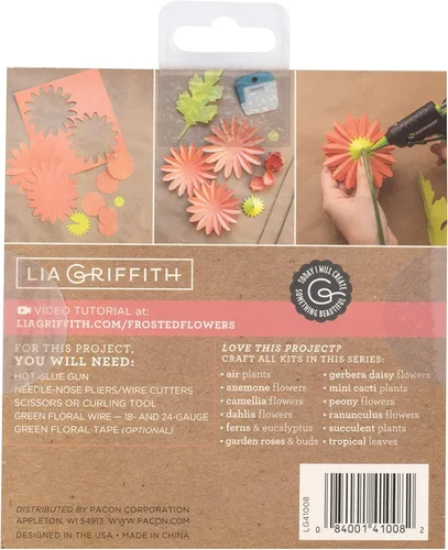 Miniatura 2 de Lia Griffith Flores de papel esmerilado, margaritas gerberas, 6 x 6.5 pulgadas, los colores pueden variar, 17 páginas, número