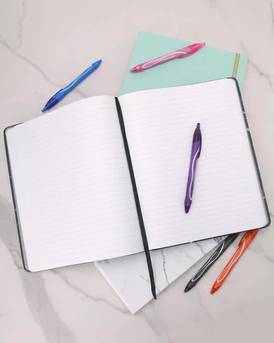 Miniatura 8 de WORLD TRAVELER Eccolo - Diario grande con páginas rayadas, cuaderno de escritura, tapa dura, 256 páginas blancas con líneas, marcador de cinta, se