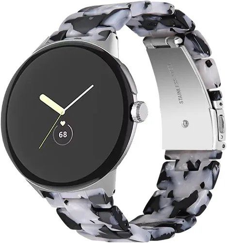 Bandas de resina coloridas compatibles con Google Pixel de repuesto de resina de moda pulseras de resina para mujeres y hombres, pulsera de metal