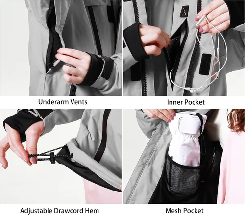 Miniatura 5 de PHIBEE Chaqueta de esquí transpirable impermeable para mujer