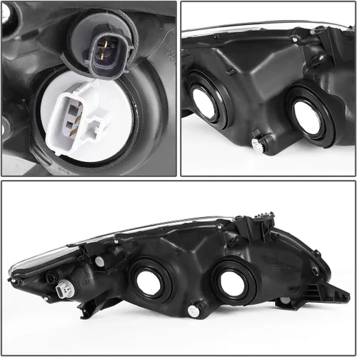 Miniatura 4 de DNA Motoring Juego de faros compatible con sedán Toyota Corolla 2011-2013, cromado/ámbar, HL-OH-TCOR11-CH-AM ámbar cromado