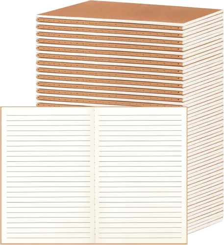 Miniatura 15 de ALKALO Paquete de 6 cuadernos de papel kraft de cuadrícula A5 a granel, cuadernos de diario, cuadernos de papel cuadriculado A5, 8.3 x 5.5 pulgadas