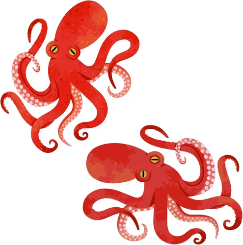 Miniatura 2 de PLIGREAT 2 calcomanías de pared de pulpo rojo de gran tamaño, calcomanías de pared para despegar y pegar, calcomanías de vinilo removibles