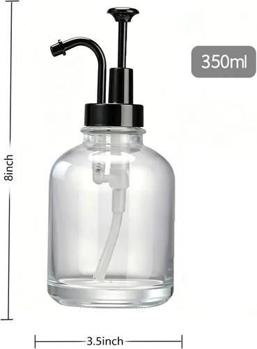 Miniatura 5 de Dispensador de jabón con bomba de vidrio, dispensador de jabón para manos de cocina, dispensador de crema agria, dispensador de bomba a prueba