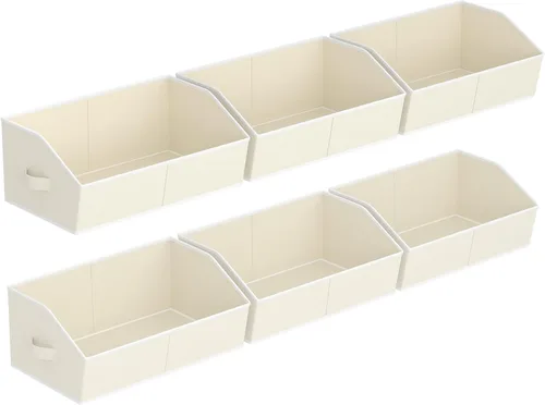 Miniatura 45 de Homsorout Organizador trapezoidal para armario, cestas grandes para organizar, caja de almacenamiento de tela para estantes, cubos de almacenamiento
