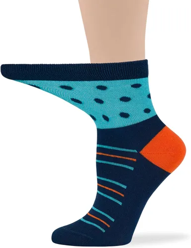 Miniatura 61 de 7BIGSTARS KINGDOM Women's Cotton Quarter Non-Binding Diabetic Fashion Socks-L-M-4 Pack-Multicolor