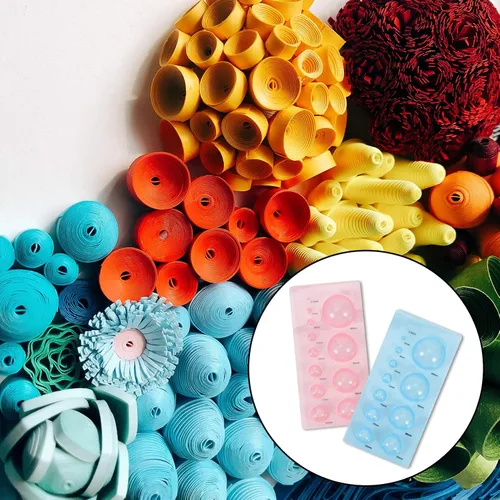 Miniatura 6 de ARTIBETTER 4 piezas de papel Quilling molde plástico Quilling herramientas 3D medias bolas molde para proyectos de manualidades DIY