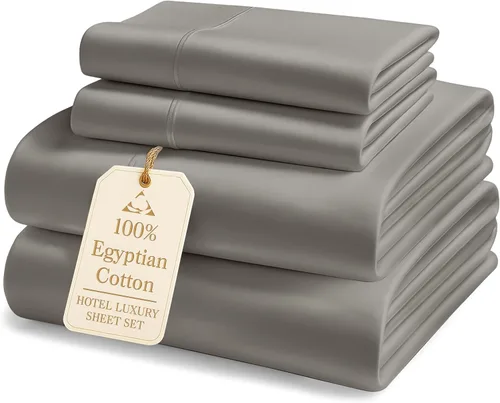 Miniatura 10 de Lane Linen Sábanas 100% de algodón egipcio, tamaño King, naturalmente transpirables y duraderas, cómodas para el invierno, ultra suaves, comodidad