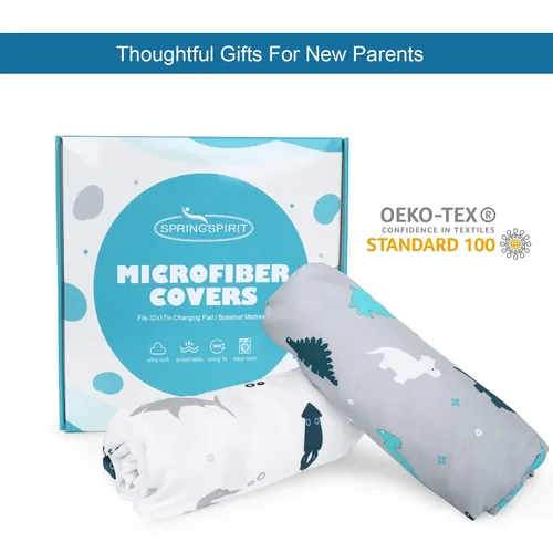 Miniatura 7 de Sábanas de moisés, paquete de 2 sábanas de moisés, sábanas de moisés ultra suaves para bebés niños o niñas, ajuste universal para Gris