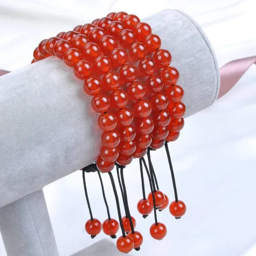 Miniatura 2 de MASSIVE BEADS - Pulseras ajustables unisex de cuentas de cristal de piedras preciosas con poder curativo natural, de macramé