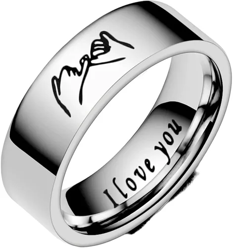 Jude Jewelers Anillo de compromiso clásico de acero inoxidable de 0.23 pulgadas para parejas, parejas, alianza de boda, aniversario, promesa, Metal,