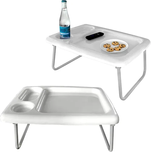 Miniatura 6 de Bandeja/mesa plegable de TV (juego de 2), color negro, 17 x 22 x 26 pulgadas, bandejas portátiles para interiores y exteriores con espacio