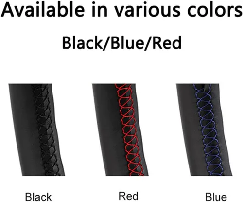 Miniatura 3 de Funda de volante cosida a mano, antideslizante, color negro, compatible con Mazda CX-3 2017 2018