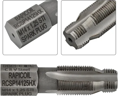 Miniatura 2 de M14 x 1.25 Bujía Pilotado Helicoil STI Tap - para volver a roscar y reparar conjuntos de asiento cónico y tipo junta - Fabricado en la India