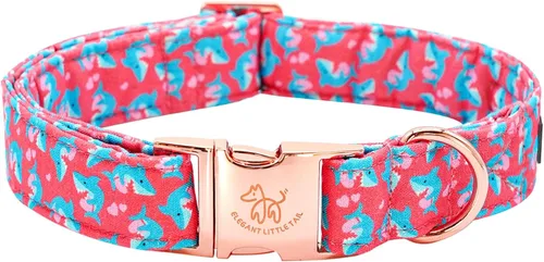 Miniatura 25 de Elegant little tail Collar para perro de Pascua, collar de perro con estampado de huevos de conejo, collar para mascotas, collar rosa para perros