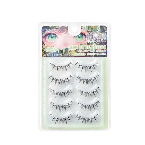 Miniatura 8 de Pestañas postizas 100% visón siberiano, pestañas falsas 3D, de desorden natural, volumen grueso, pestañas postizas 5 pares/caja, Negro