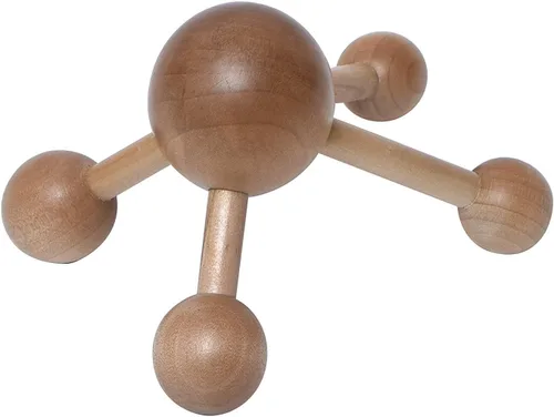 Masajeador de mano de madera, 4 rodillos de bola, rodillo muscular de punto de gatillo | Rodamiento de acupresión para una mejor circulación,