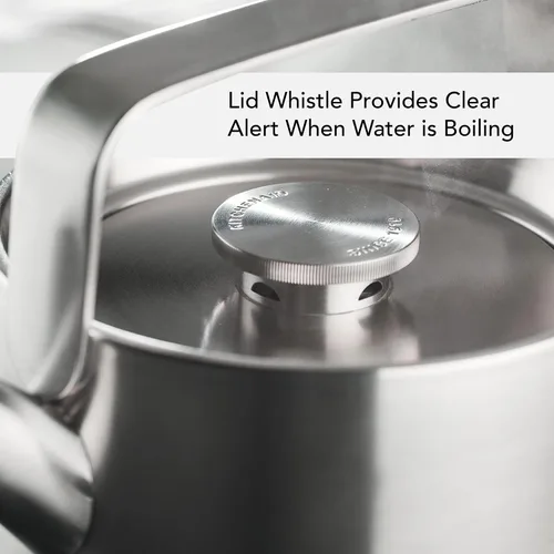 Miniatura 5 de KitchenAid Teteras de Acero Inoxidable con Silbido, 1.8 Litros - Acero Inoxidable Cepillado