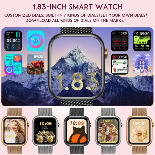 Miniatura 3 de Smartwatch - Reloj inteligente para mujer, reloj inteligente negro para mujer, responder llamadas Bluetooth, teléfonos Android, compatible
