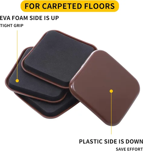 Miniatura 3 de new space Deslizadores de muebles de 3 pulgadas, 12 deslizadores para mover muebles, deslizadores de muebles resistentes para alfombras
