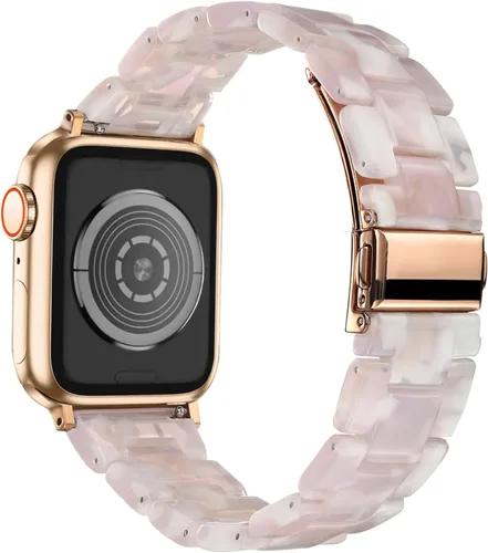 Miniatura 2 de Wongeto - Correa de resina compatible con Apple Watch Band (38mm 40mm) 1.496 pulgadas, 1.575 pulgadas, serie 5/4/3/2/1 para mujer y hombre con Rosa