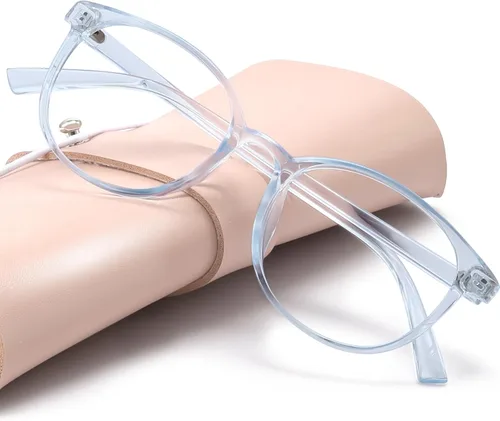 Miniatura 13 de Miyya - Lentes con bloqueo de luz azul para mujeres, lentes modernos redondos transparentes anti luz azul, antifatiga ocular y antirreflejante UV