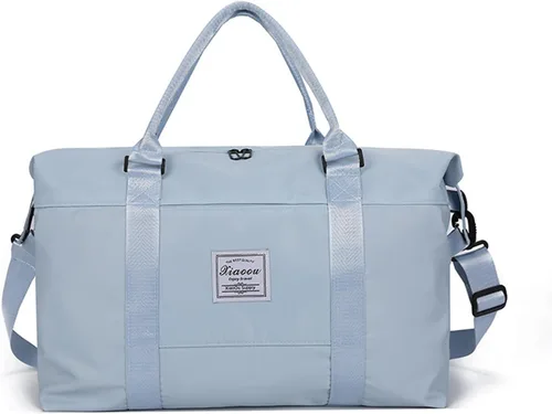Miniatura 18 de KARRESLY Bolsa de viaje para mujer, bolsa de hombro para fin de semana, bolsa de deporte, gimnasio, bolsa de mano, impermeable, Beige