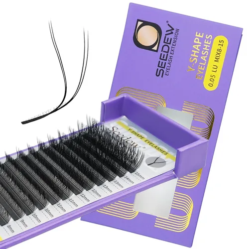 Miniatura 31 de YY - Extensiones de pestañas, racimos de pestañas de aspecto natural, bandeja de pestañas en forma de Y, tiras de pestañas de práctica, suministros