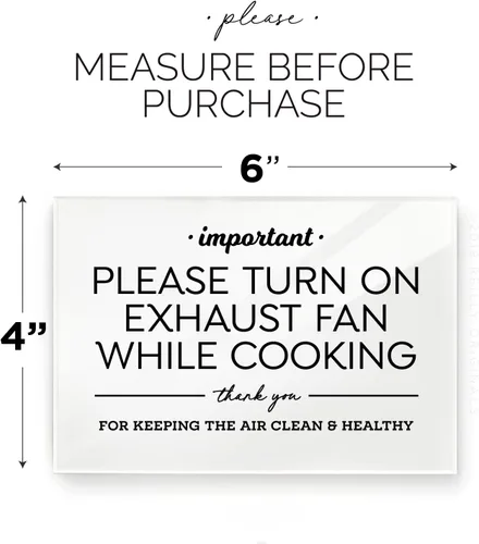 Miniatura 2 de 3.9 x 5.9 in, por favor, enciende el ventilador de escape mientras cocinas ~ Cartel de diseño ~ Listo para pegarse ~ Acabado premium, duradero (2)