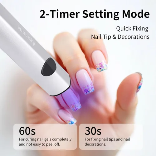 Miniatura 2 de Luz UV de mano para uñas de gel, lámpara LED UV inalámbrica para curar esmalte de gel, secador de uñas USB recargable 8 veces más rápido para secado