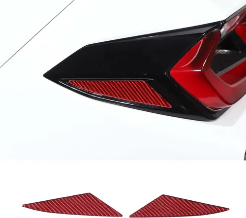 Miniatura 8 de Daeiclru Adhesivo triangular de fibra de carbono real para luz trasera trasera compatible con Chevrolet Corvette C8 2020-2023, accesorios de moldura