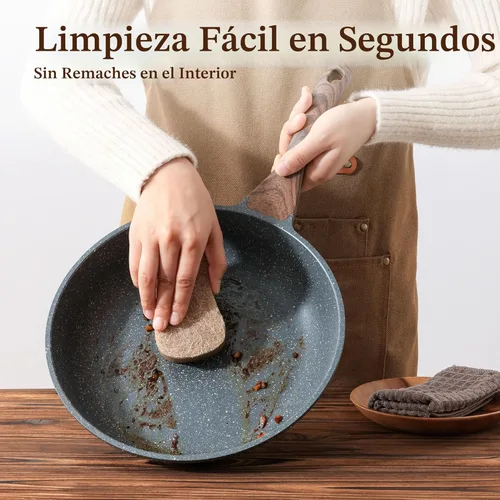 Miniatura 5 de SENSARTE Sartén antiadherente con tapa, sartén para tortilla con tapa, sartén de chef para cocina saludable, sartén antiadherente de cocina, libre