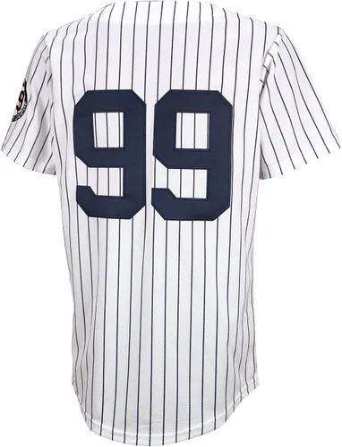 Miniatura 3 de 99 Parches bordados de jersey de béisbol Jersey blanco cosido con rayas azul marino