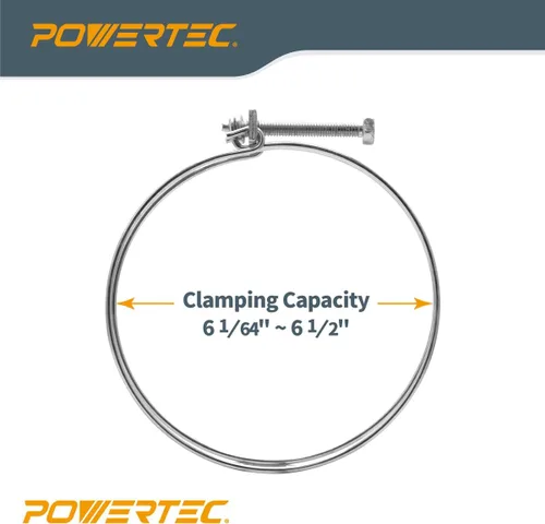 Miniatura 2 de POWERTEC 70101 Paquete de 5 abrazaderas para manguera, de alambre.