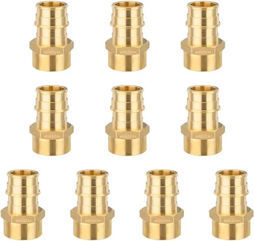 Miniatura 12 de Paquete de 2 accesorios de latón EFIELD Pex A de expansión de flujo completo de 1 pulgada x 1 pulgada, adaptador NPT hembra F1960 solo para tubería