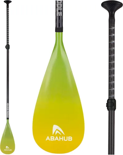 Miniatura 12 de Abahub Paletas de SUP de fibra de carbono, 1 sección de 3 secciones ajustables de 67 a 86 pulgadas, eje de fibra de carbono, remos ligeros para Eje
