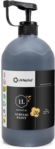 Miniatura 10 de Artecho Juego de pintura acrílica de 12 colores en envases grandes (500ml/17oz), pintura para manualidades artísticas para suministros de arte