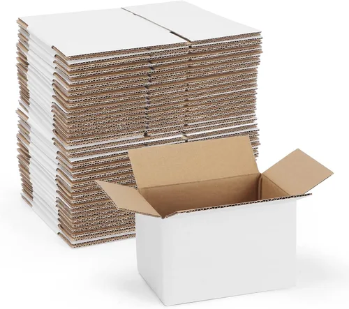 Miniatura 12 de Paquete de 40 cajas de envío pequeñas de 8x6x4 pulgadas, caja de correo de cartón corrugado blanca para envío, embalaje, negocios
