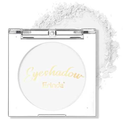 Erinde Paleta de Sombra de Ojos Mate Blanca Individual, Polvo Compacto de Sombra de Ojos de Terciopelo Base Imprimadora para Maquillaje, Maquillaje