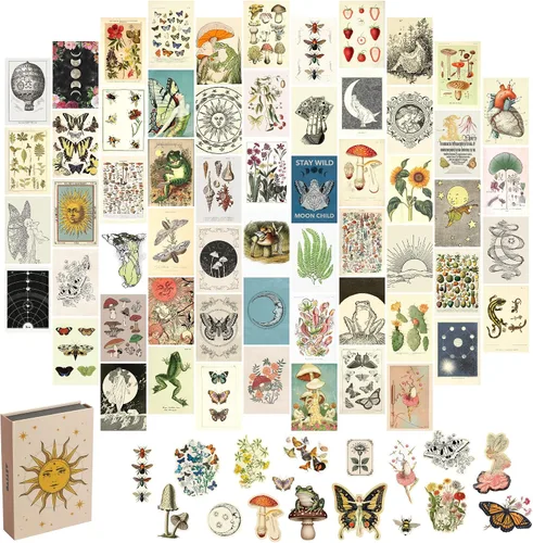 Miniatura 13 de Artivo Kit de collage de pared bohemio para niñas adolescentes, bonita decoración de habitación, imágenes estéticas de decoración de pared