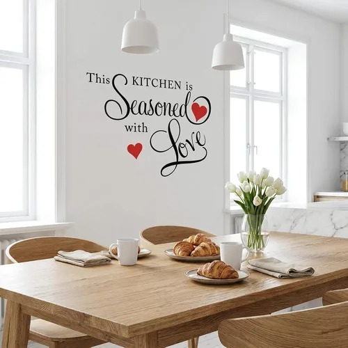 Miniatura 9 de Calcomanía de pared con cita This Kitchen is SEASONED WITH LOVE