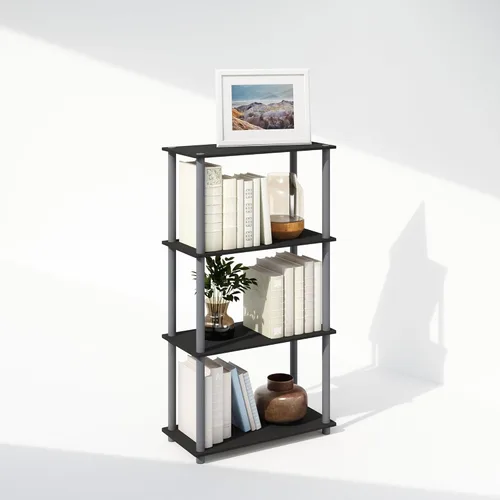 Miniatura 11 de Furinno Turn-N-Tube Estantes de almacenamiento, estante esquinero de 4 niveles, estante de exhibición de montaje sin herramientas, estantería