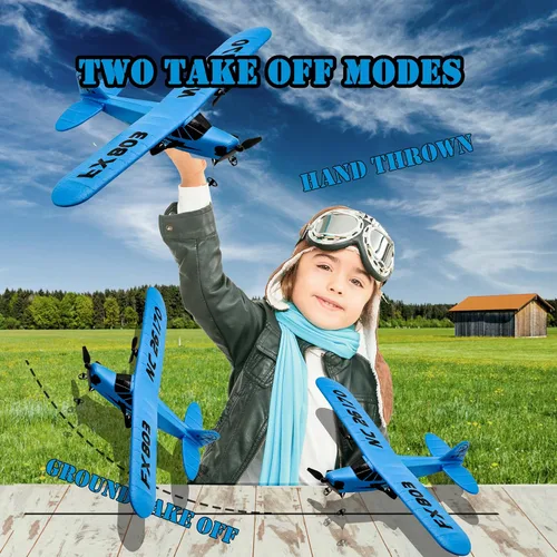 Miniatura 3 de J-3 Plus RC Avión para niños – Avión de control remoto de 2 canales con cuerpo de espuma, fácil listo para volar, juguete planeador al aire libre