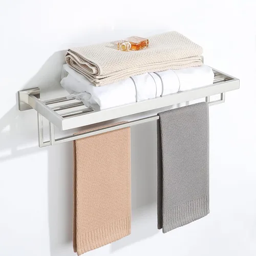 Miniatura 9 de Alise Toalleros de 16 pulgadas para baño, toallero montado en la pared con barras de toalla dobles, estante de toalla de acero inoxidable SUS 304