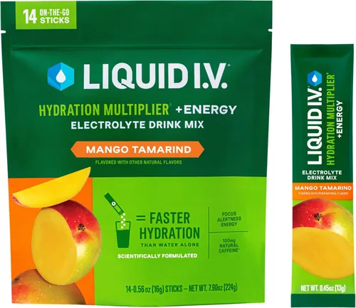 Miniatura 7 de Liquid I.V.® Multiplicador de Hidratación +Energía Mora-Durazno Mezcla de Bebida en Polvo con Electrolitos 1 Paquete (14 Porciones)