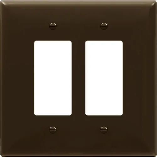 Miniatura 15 de ENERLITES - Cubierta decorativa de interruptor doble, placa de pared de dos salidas, 2 bandas de gran tamaño, 5.50 x 5.50 pulgadas, termoplástico